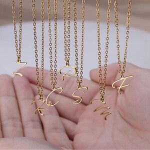 18k Gold Plated Initial Necklace